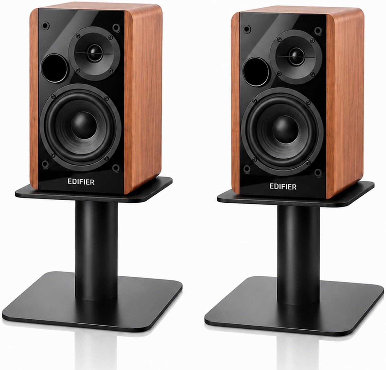 Desktop Speaker Stands Pair for 2-4 Inch Studio Monitors, Heavy-Duty Steel with Cable Management