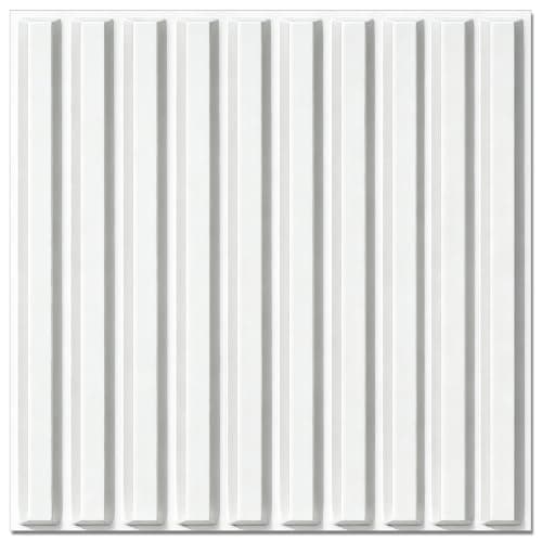 TroyStudio Slat Acoustic Sound Diffuser Panels, 19.7 X 19.7 X 0.5 inches 12 Pcs White PVC Plastic 3D Wall Panel, Recording Studio Acoustical Treatment Diffusion panel, Art Decorative Ceiling Tiles