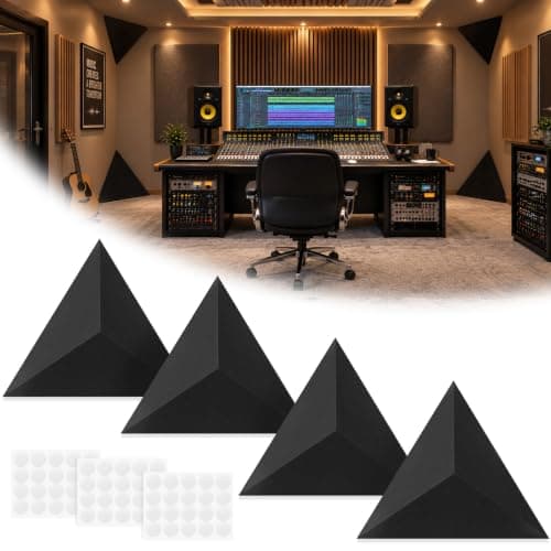 Triangular Corner Bass Traps Acoustic Foam 4 Pack for Studio Home Theater