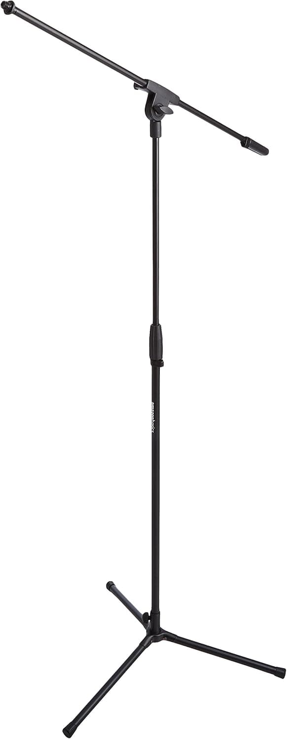 Amazon Basics Sturdy Portable Microphone Boom Arm Stand with Foldable Tripod Base