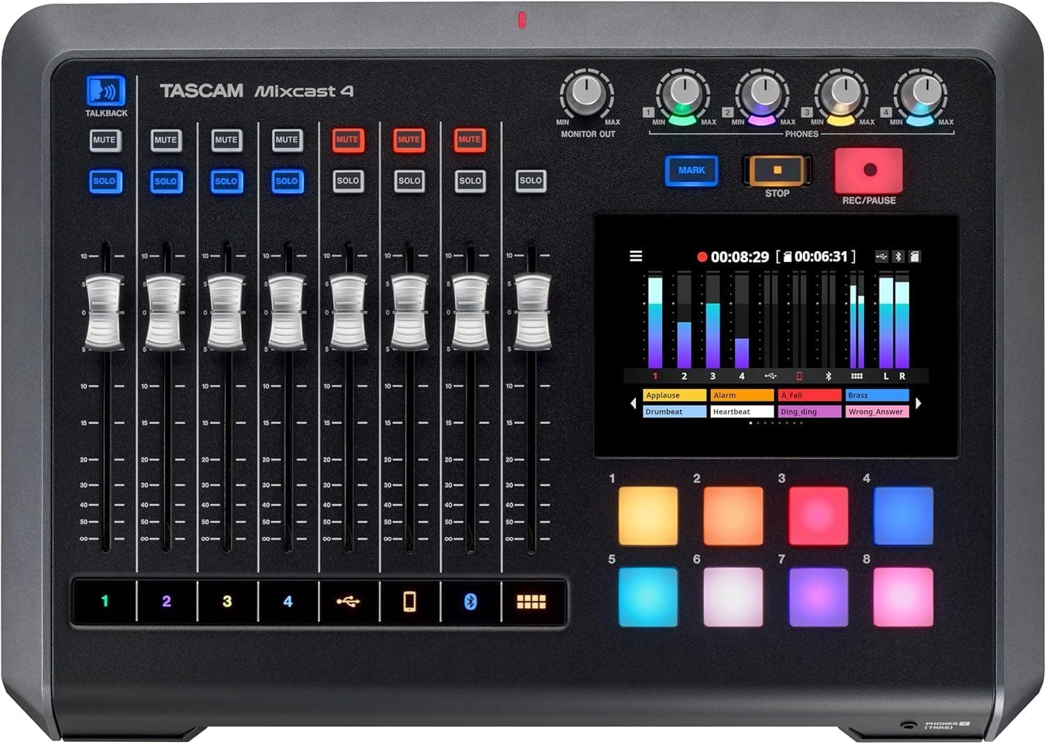 TASCAM Mixcast 4 Podcast Streaming Mixer, Recorder and USB Audio Interface