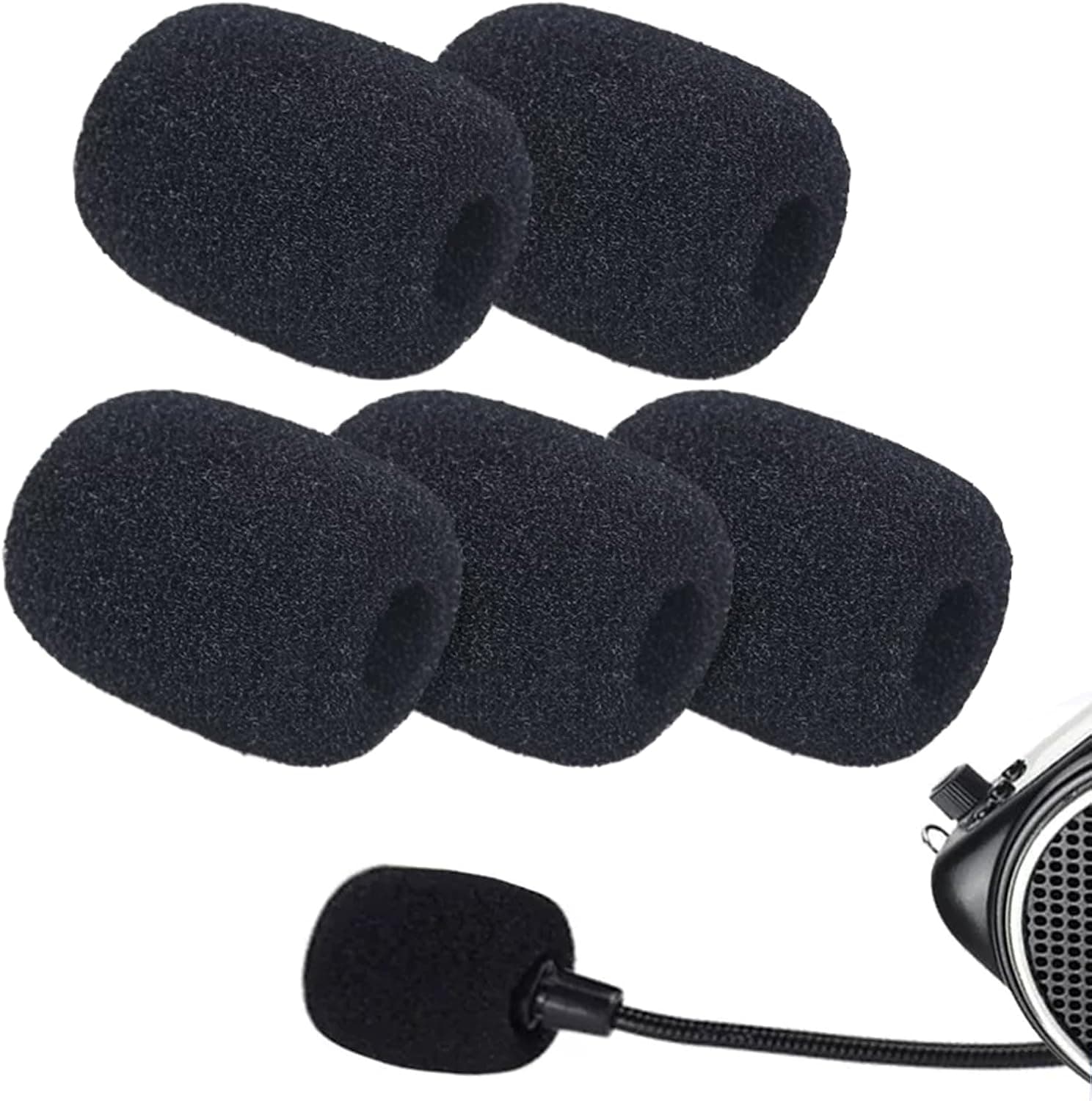 Headset Microphone Covers Foam Lapel Windscreen Sponge 5pcs