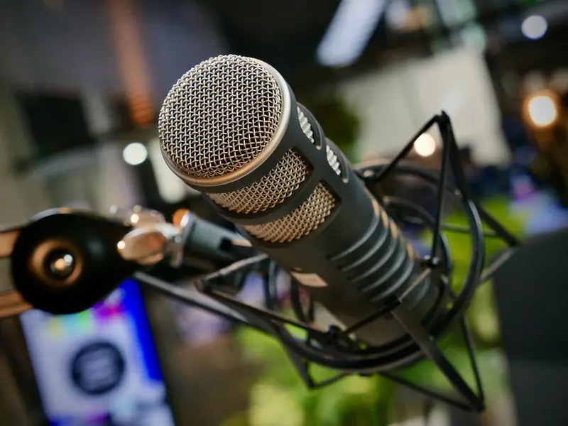 High-quality studio microphone ready for podcast or broadcast recording